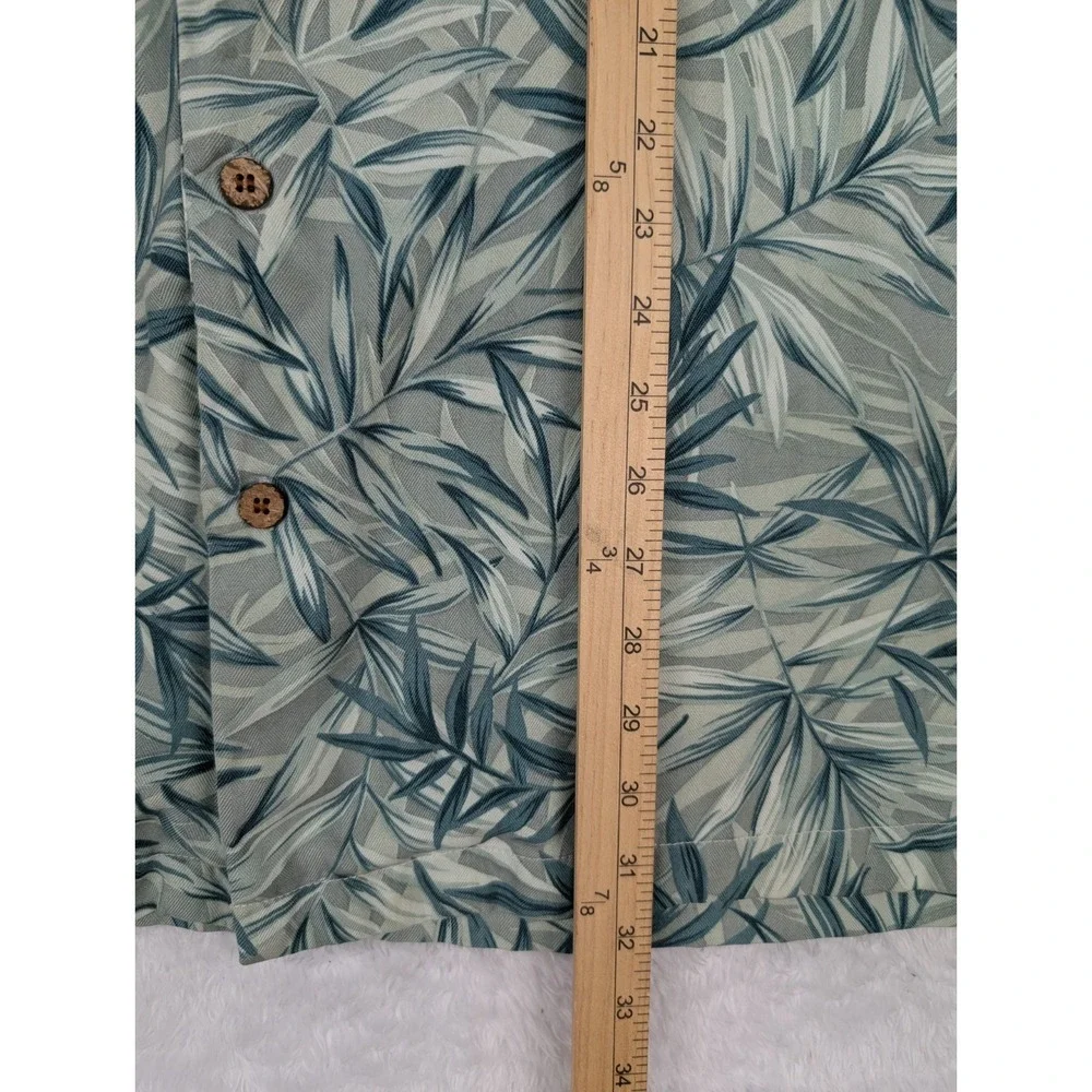 Tommy Bahama Silk‎ Shirt Men's Size XXL Short Sleeve Bamboo Leaf Print *Read